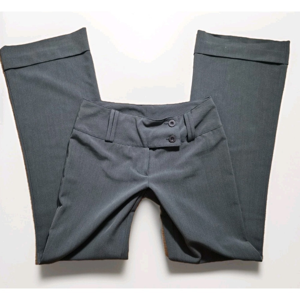 2000s Office Siren Low Rise Gray Bootcut Trousers Max Rave Size 3